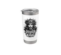 "Gesù è re", Gesù Cristo vintage grunge Bicchiere termico in acciaio inox doppia parete