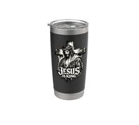 "Gesù è re", Gesù Cristo vintage grunge Bicchiere termico in acciaio inox doppia parete