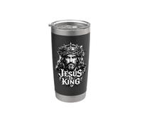"Gesù è re", Gesù Cristo vintage grunge Bicchiere termico in acciaio inox doppia parete