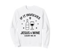 Gesù e Vino Umorismo Cristiano dicendo Felpa