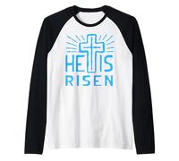 Gesù è Vivo Ha risorto Cristo Rosa dalla Pasqua Morta Maglia con Maniche Raglan