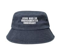 Gesù Era Un Immigrato Senza Documenti. Uomo Donne Cotone Cappello da Sole Confortevole Cappelli di Benna Pieghevole Cappello da Pescatore per Pesca Estate All'Aperto