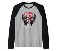 Gesù eterno Croce Gotico Punk Life Nu Goth Bibbia Verse Maglia con Maniche Raglan