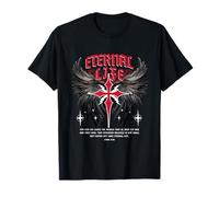 Gesù eterno Croce Gotico Punk Life Nu Goth Bibbia Verse Maglietta