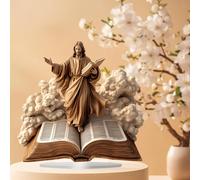 Gesù Figurine Artwork con Bibbia del libro per il battesimo del soggiorno