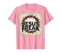 Gesù Freak Corona di Spine Fede Cristiana, Gesù Maglietta, Uomo, Rosa, L