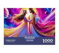 Gesù - Giochi di puzzle religiosi per adulti: due figure in tunica che danzano nella luce cosmica per donne, regali per uomini dai 14 anni in su 52x38 cm/1000 pezzi
