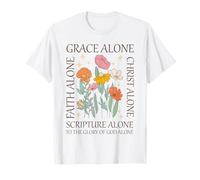 Gesù Grazia Solo Fede Solo Cristo Scrittura Maglietta