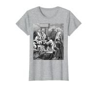 Gesù Guarigione Il Malato Gustave Dore Arte Biblica Religiosa Maglietta, Donna, Grigio Melange, L
