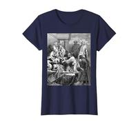 Gesù Guarigione Il Malato Gustave Dore Arte Biblica Religiosa Maglietta, Donna, Navy, L