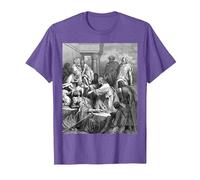 Gesù Guarigione Il Malato Gustave Dore Arte Biblica Religiosa Maglietta, Uomo, Viola mélange, S