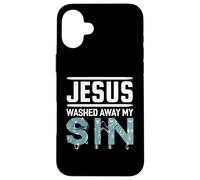 Gesù ha lavato via il mio peccato camicia cristiana camicie battesimo Custodia per iPhone 16 Plus