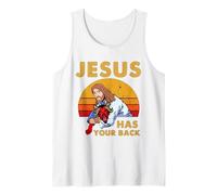 Gesù ha Le Spalle Jiu Jitsu retrò Cristiano Uomini Donne Canotta