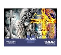 Gesù il leone 1000 Pezzi Puzzle Di Allenamento Cerebrale in Cartone Resistente Premium Corona spine Gesù pensato Per Le Vacanze E Come Regalo Commemorativo Di Anniversario 38x26cm/1000pcs