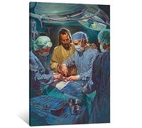 Gesù in sala operatoria Christian Wall Art regalo per decorazioni natalizie figlio di Dio immagini su tela da parete stampe su tela avvolta per ufficio 30 x 45 cm