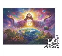 Gesù Jigsaw Puzzle Impossibili 1000Pcs Figura Divina Decorazione Per La Casa. Giochi Rilassamento E Intelligence Per Adulti E Bambini Da 12 Anni 1000pcs (75x50cm)