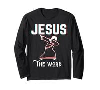 Gesù La Parola Luv Divertimento dei Amore Cristiano Pasqua Natale Maglia a Manica