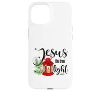 Gesù la vera luce, versi biblici citazione religiosa, Natale Custodia per iPhone 15