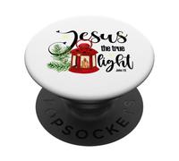 Gesù la vera luce, versi biblici citazione religiosa, Natale PopSockets PopGrip Adesivo