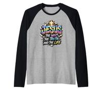 Gesù La Via, la verità e la Vita Maglia con Maniche Raglan