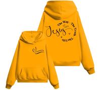 Gesù La Via La Verità La Vita Felpa, La Via La Verità La Vita, Camicia Cristiano Gesù Donne Uomo, Giallo-1., L