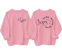 Gesù La Via La Verità La Vita Felpa, La Via La Verità La Vita, Camicia Cristiano Gesù Donne Uomo, rosa, L