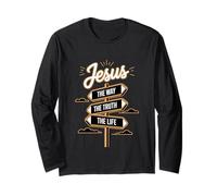 Gesù La Via La Verità La Vita Messaggio Religioso Gesù Maglia a Manica