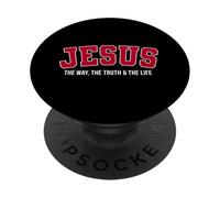 Gesù La Via La Verità La Vita Varsity Retro Christian PopSockets PopGrip Adesivo