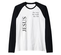Gesù La Via La verità La Vita Versi Bibbia Maglia con Maniche Raglan