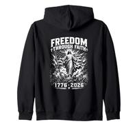 Gesù libertà Attraverso la Fede 1776 2026 Americano Felpa con Cappuccio
