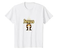 Gesù: Luce nell'oscurità - La Vita è Spaventosa Senza Gesù Maglietta, Bambini, Bianco, 10 Anni