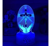Gesù luce notturna LED luci decorazione chiesa regalo cristiani lampada da tavolo con batteria USB colore B-16 con telecomando