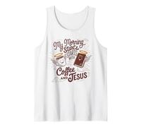 Gesù Maglietta Da Uomo Donne Cristianesimo Cristo Coffee Canotta