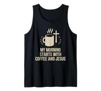 Gesù Maglietta Da Uomo Donne Cristianesimo Cristo Coffee Canotta