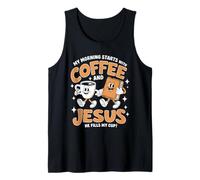 Gesù Maglietta Da Uomo Donne Cristianesimo Cristo Coffee Canotta