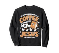 Gesù Maglietta Da Uomo Donne Cristianesimo Cristo Coffee Felpa