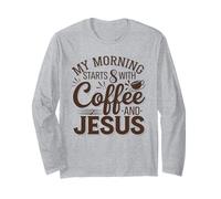 Gesù Maglietta Da Uomo Donne Cristianesimo Cristo Coffee Maglia a Manica