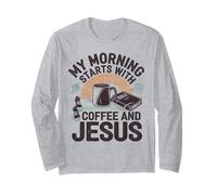 Gesù Maglietta Da Uomo Donne Cristianesimo Cristo Coffee Maglia a Manica