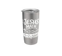 Gesù Matematica 2 Pesci 5 Pane Nutre La Bibbia Miracolosa 5000 Bicchiere termico in acciaio inox doppia parete
