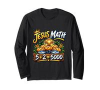 Gesù Matematica 2 Pesci 5 Pane Nutre La Bibbia Miracolosa 5000 Maglia a Manica
