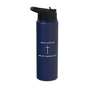 Gesù mi ama e il mio stile unico - Cristiano minimalista Stainless Steel Insulated Water Bottle