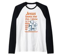 Gesù Mi AMA La Bibbia Mi Dice così Cristiano retrò Maglia con Maniche Raglan