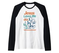Gesù Mi AMA Questo Lo so Retro Christian Maglia con Maniche Raglan