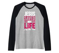 Gesù Mi ha Salvato la Vita Chiedimi Come Maglia con Maniche Raglan