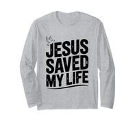 Gesù Mi ha Salvato la Vita Fede Cristiana ispiratrice Maglia a Manica