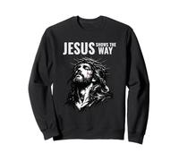 Gesù Mostra Un Modo Inspirational Faith Design Felpa