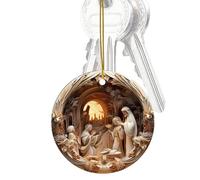Gesù Ornamenti Degli Alberi - Decorazione Natalizia Acrilica 2d, Ornamento Sospeso Religioso Per Alberi, Interni Per Auto, Giardino, Porta, Display Di Preghiera Di Pasqua | Accento Della Scena Della N