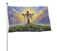 "Gesù Pasqua" 5x8 piedi, resistente striscione decorativo per esterni, bandiere di benvenuto per patio, bandiere primaverili per cortile