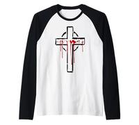 Gesù Passione Cristo Crocifisso Fede Golgota Inquisizione Maglia con Maniche Raglan
