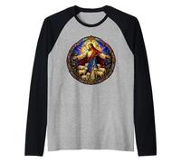 Gesù Pastore Cattedrale Medievale Mosaico Art Agnelli Maglia con Maniche Raglan